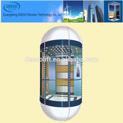 2016 Latest Luxurious Semi-circle Shape Panoramic Elevator
